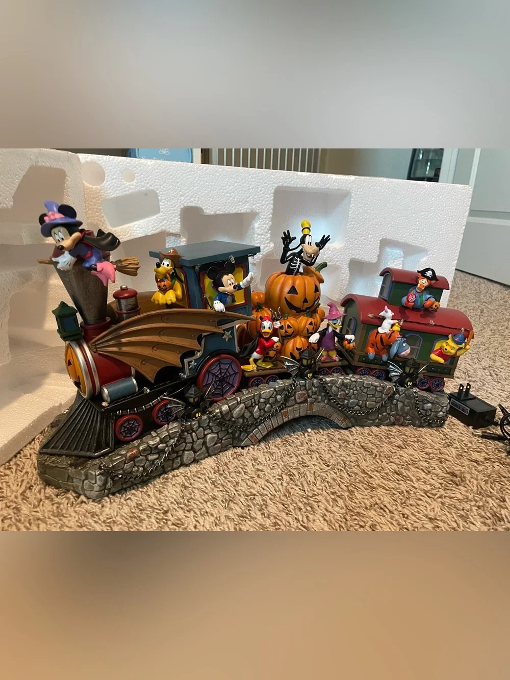 Disney Halloween Train Holiday Decor Box with Purple and Black Artwork